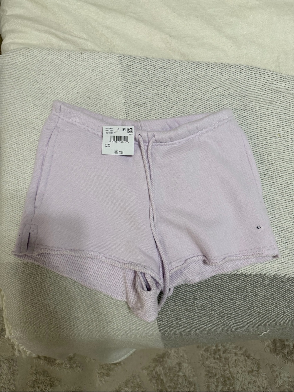 American Eagle Outfitters Lilac Waffle Drawstring Shorts